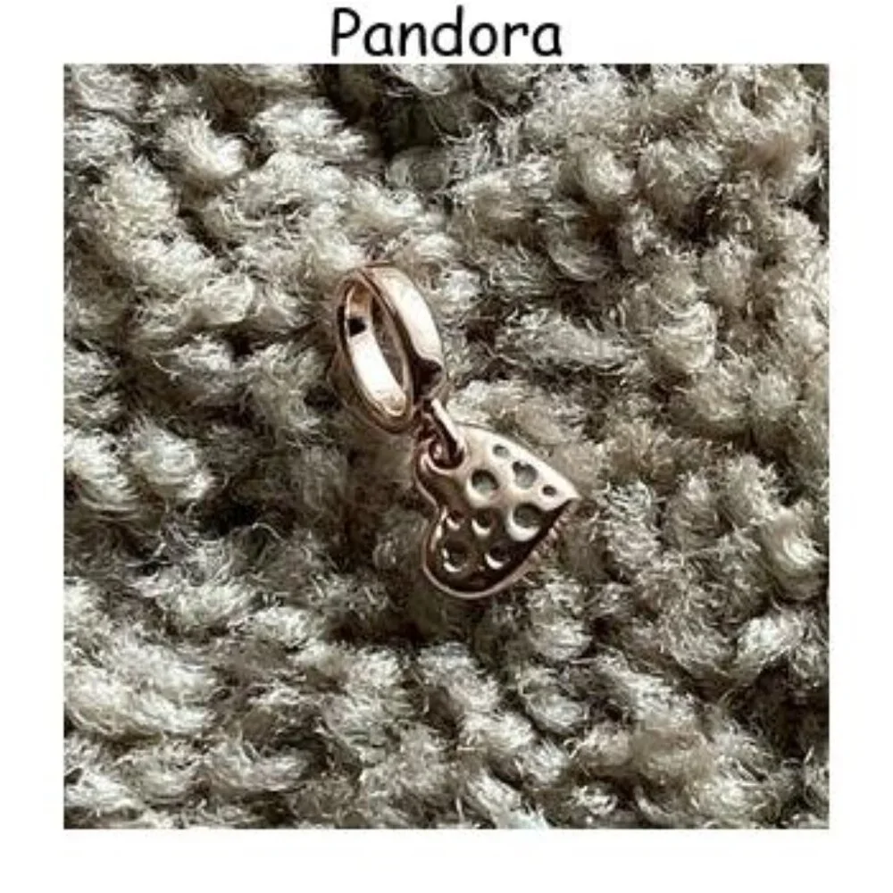 Pandora Light Blue Pav?? Tilted Heart Dangle Charm
